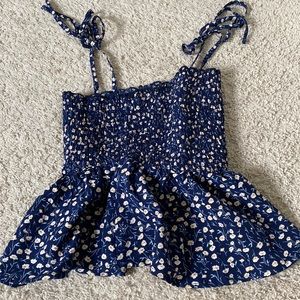 XS SHEIN floral pattern cropped flowy tank top